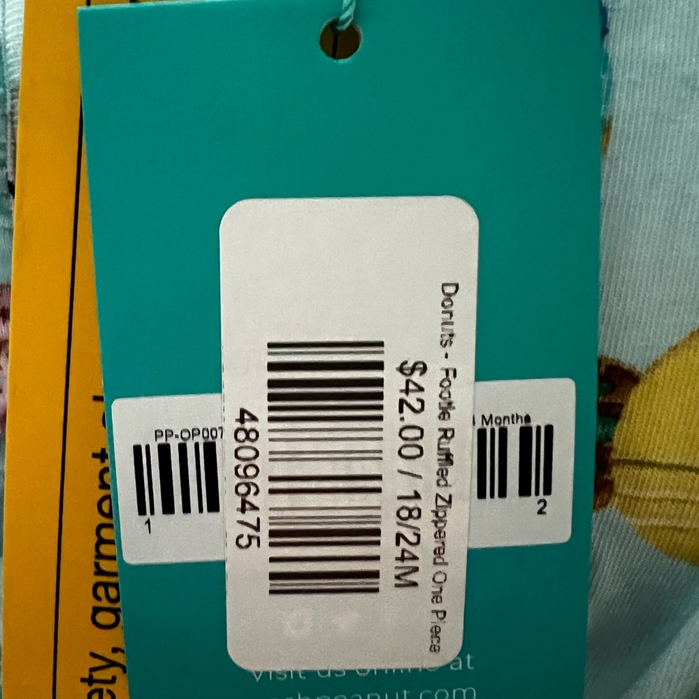 NWT posh peanut donuts footie pajama - Picture 2 of 3